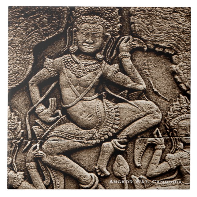 Devine Angkor Wat, Kambodja Ceramic Tile Kakelplatta (Framsidan)