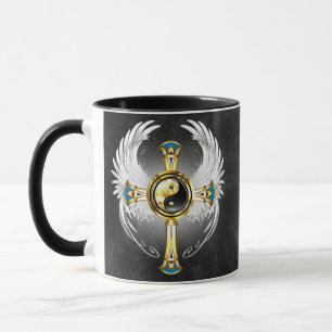 Devine Egyptian Guld Yin Yang Symbol Mugg