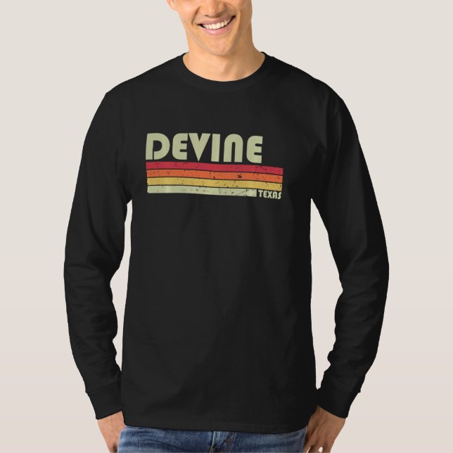 DEVINE TX TEXAS Funny City Home Roots Gift Retro 7 T Shirt (Framsida)