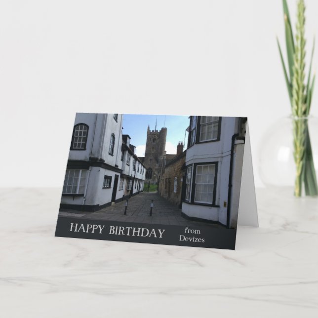 Devizes Wiltshire England Birthday Card Kort (Framsida)