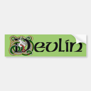 Devlin Celtic Dragon Bumper Sticker Bildekal