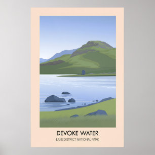 Devoke Water Lake District Resemålningaffisch Poster