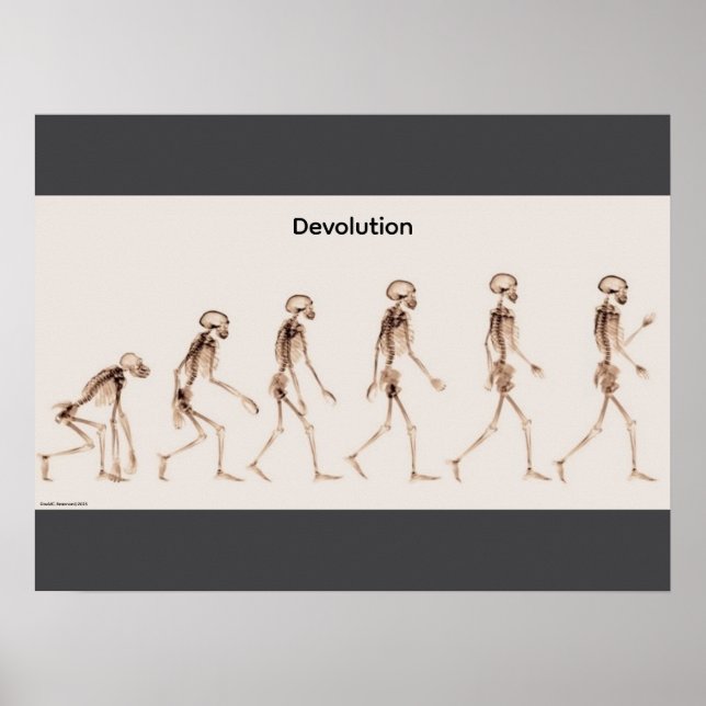 "Devolution", funny, humor, joke Poster (Framsidan)
