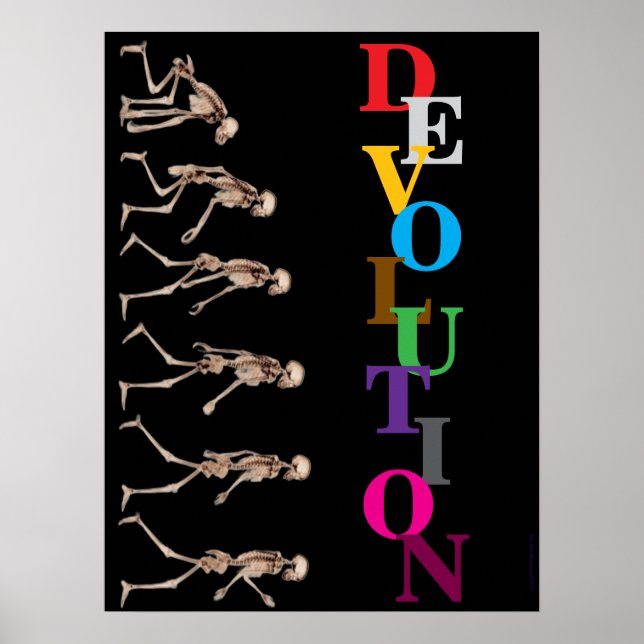 "Devolution", funny, humor, parody of evolution Poster (Framsidan)