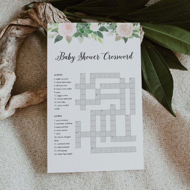 DEVON Baby Shower Crossword-spelkort (Skapare uppladdad)