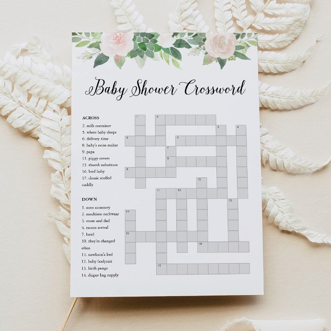 DEVON Baby Shower Crossword-spelkort Inbjudningar (Skapare uppladdad)