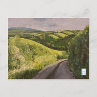 Devon Countryside Exeter England Painting Postcard Vykort