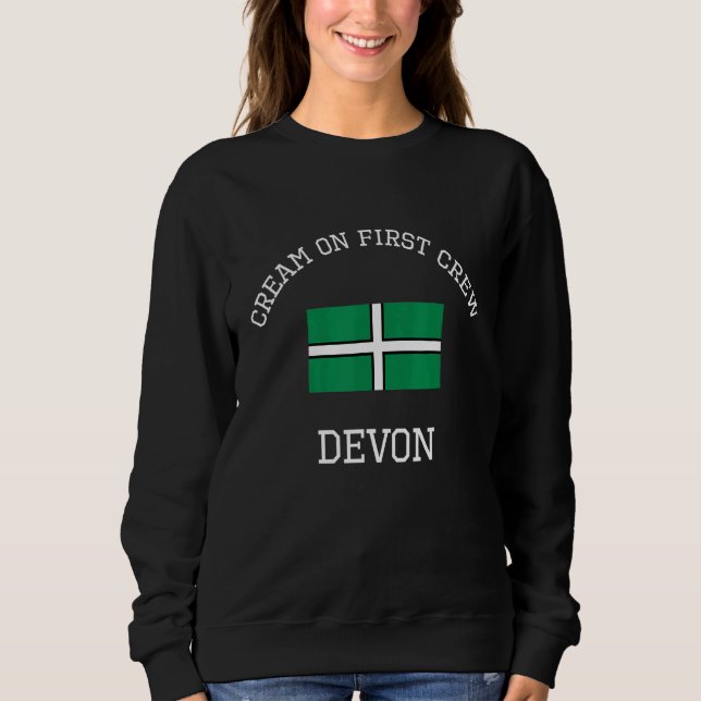 Devon Cream on First Crew Scone Devon Flagga T Shirt (Framsida)