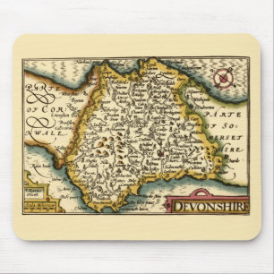 Devon (Devonshire) County England Antiquarian Kart Musmatta