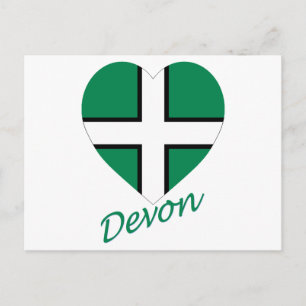 Devon Flagga Heart med Namn Vykort
