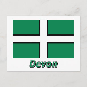 Devon Flagga med Namn Vykort