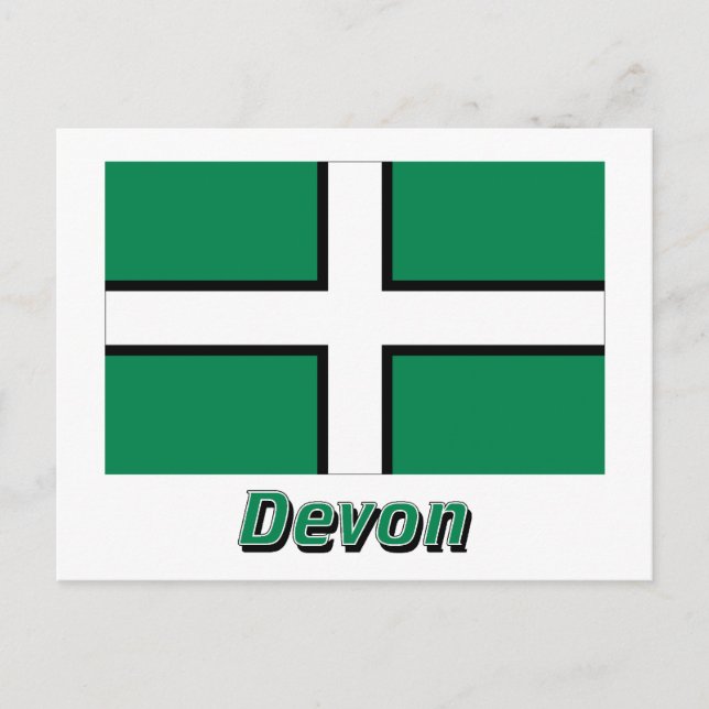 Devon Flagga med Namn Vykort (Framsida)