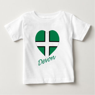 Devon flaggahjärta med namn tee