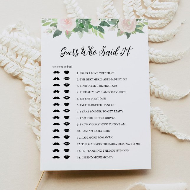 DEVON Gissa vem som sa att det var Möhippa Game Inbjudningar (Skapare uppladdad)