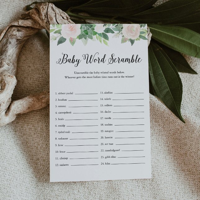 DEVON Greenery Baby Ord scramble Game Card (Skapare uppladdad)