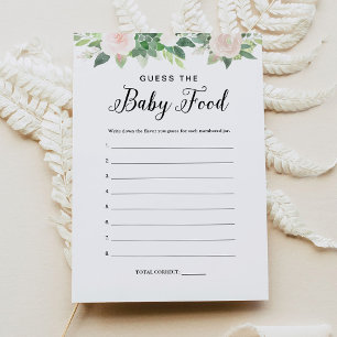 DEVON Greenery gissar att matkortet Baby Inbjudningar