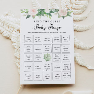 DEVON Greenery Hitta gästkortet Baby Bingo Game Ca Inbjudningar