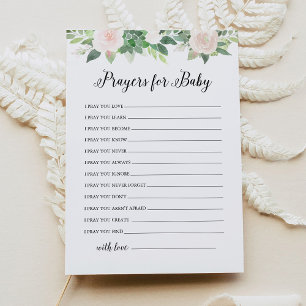 DEVON Greenery Prayers for Baby Shower Adapter Inbjudningar