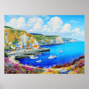 "Devon Harbour Dreamscape" - Ett engelskt Sjölands Poster