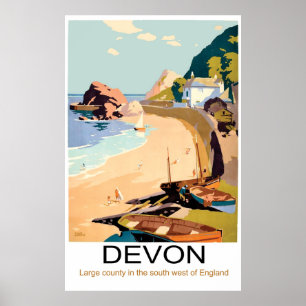 Devon-kusten, England Poster