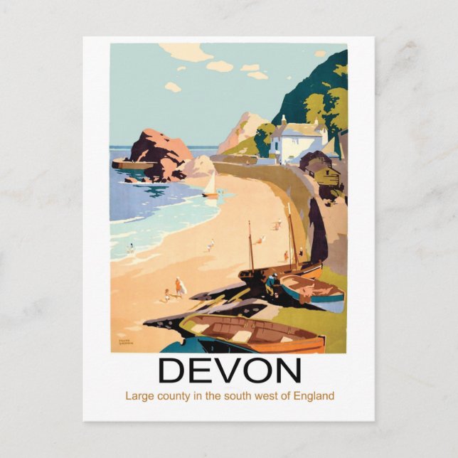 Devon Kusten, England Vykort (Framsida)