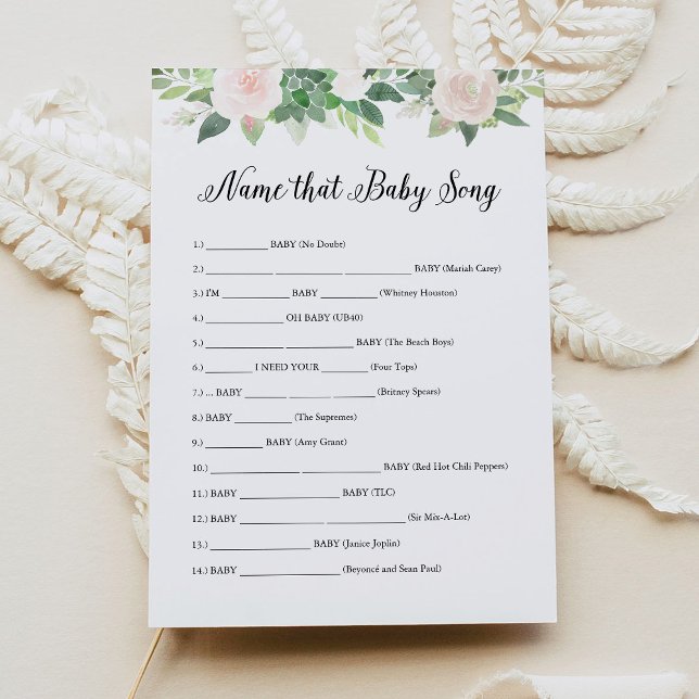 DEVON Namn det Baby Sång-spelkortet Inbjudningar (Skapare uppladdad)