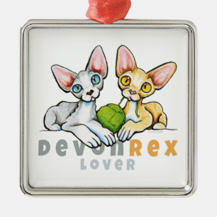 Devon Rex älskare Julgransprydnad Metall