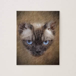 Devon Rex cat ansikte Pussel