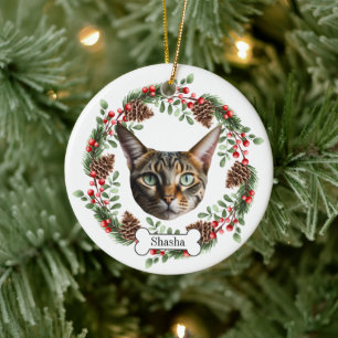 devon rex cat julgransprydnad keramik