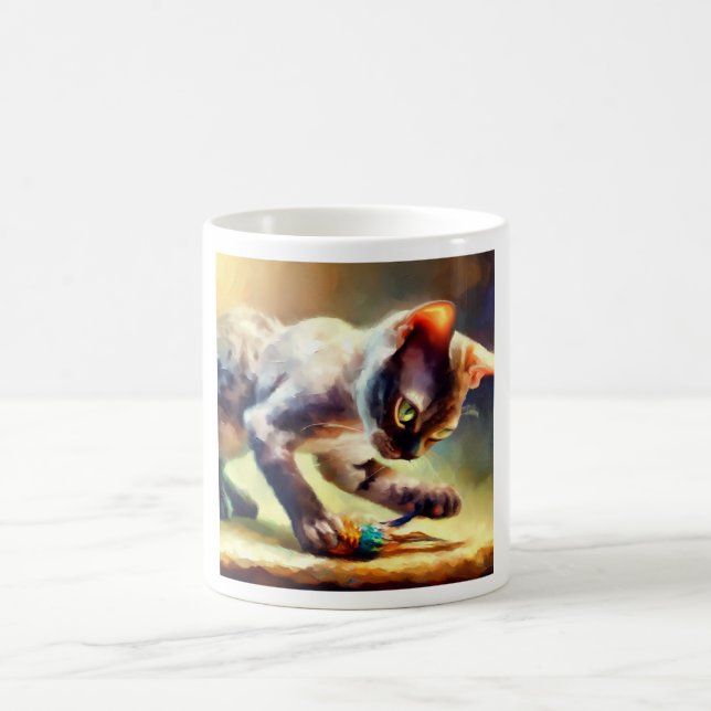 Devon Rex Cat Kaffemugg (Center)
