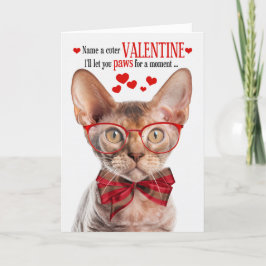 Devon Rex Cat Kattdjur Humor Valentine Day Helgkort