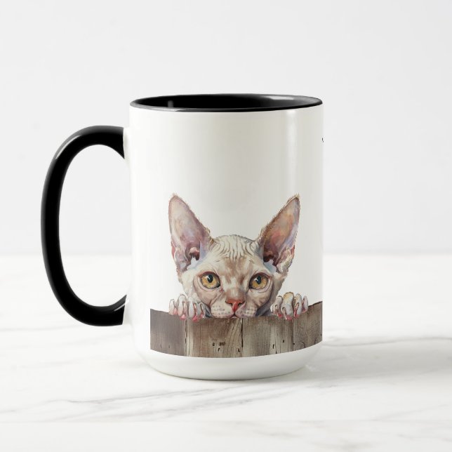 Devon Rex Cat Mugg (Vänster)