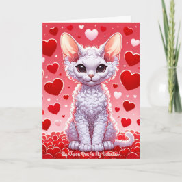 Devon Rex Cat Valentine Purr Helgdag Card Helgkort