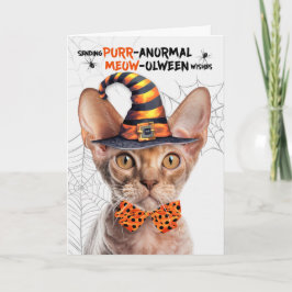 Devon Rex Halloween Cat PURRanormal MEOWolween Helgkort