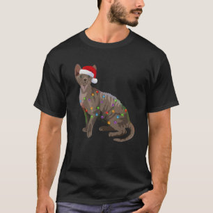 Devon Rex jul Ljus Julafton Cat Lover Santa Ha T Shirt