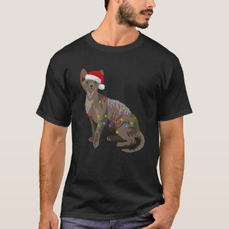 Devon Rex jul Ljus Julafton Cat Lover Santa Ha T Shirt