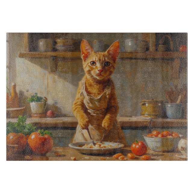 Devon Rex Katt Lagar Mat i Kök (Framsidan)