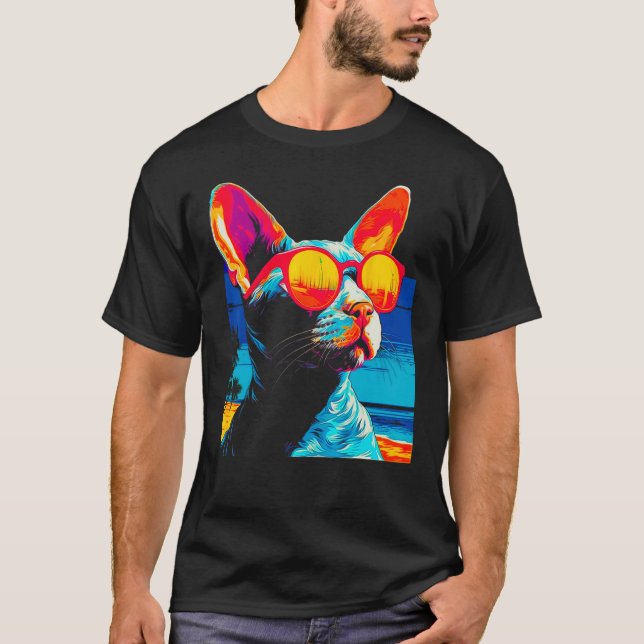 Devon Rex Katt Solglasögon T Shirt (Framsida)