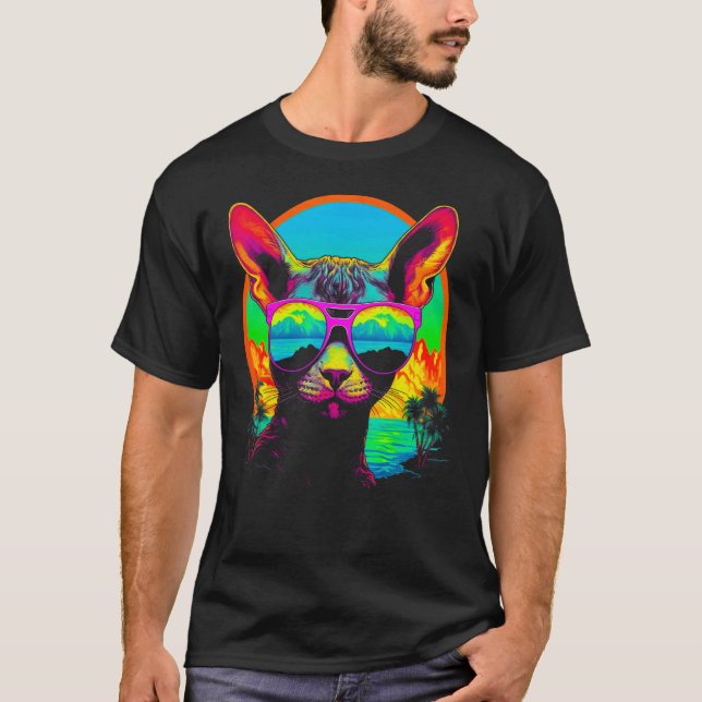 Devon Rex Katt Sommar T Shirt (Framsida)