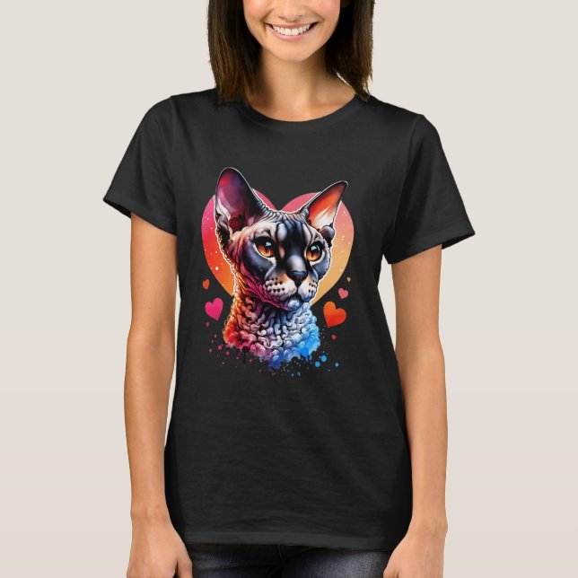 Devon Rex kattälskare Devon Rex T Shirt (Framsida)