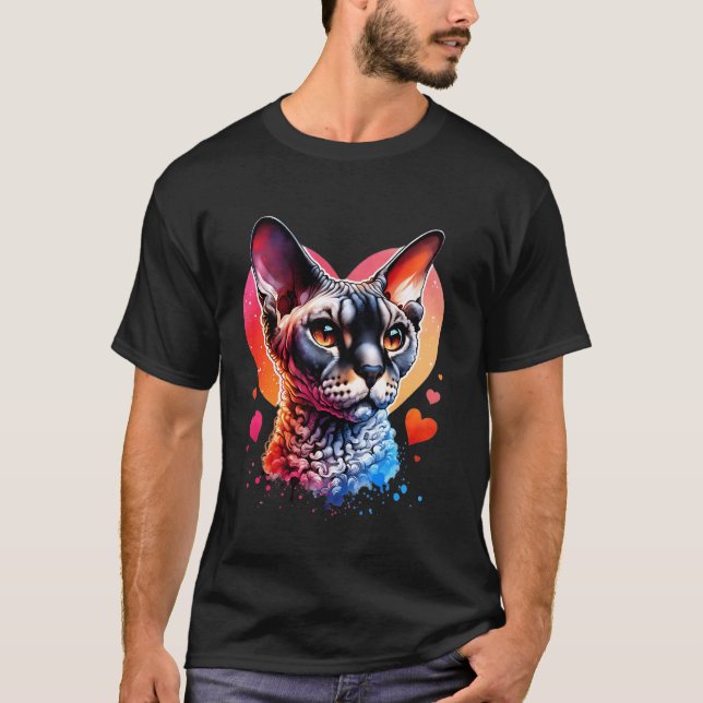 Devon Rex kattälskare Devon Rex T Shirt (Framsida)