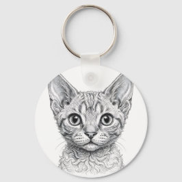 Devon Rex Kattringklyka Nyckelring