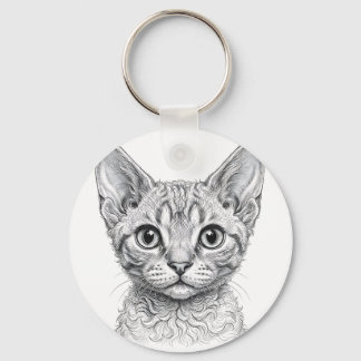 Devon Rex Kattringklyka Nyckelring