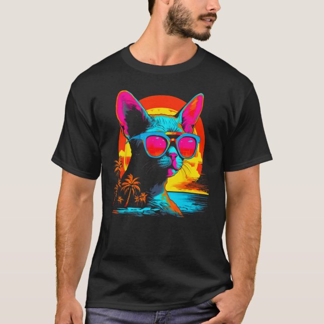Devon Rex Kattstrand T Shirt (Framsida)
