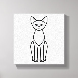 Devon Rex katttecknad Canvastryck