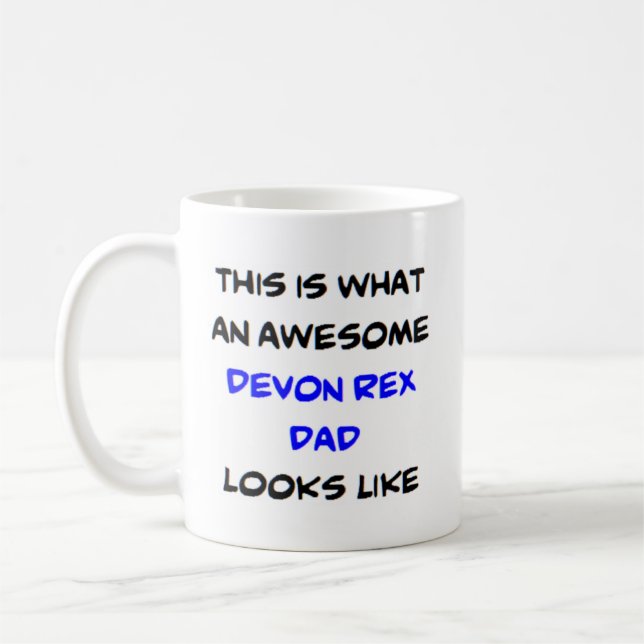 devon rex pappa, fantastisk kaffemugg (Vänster)