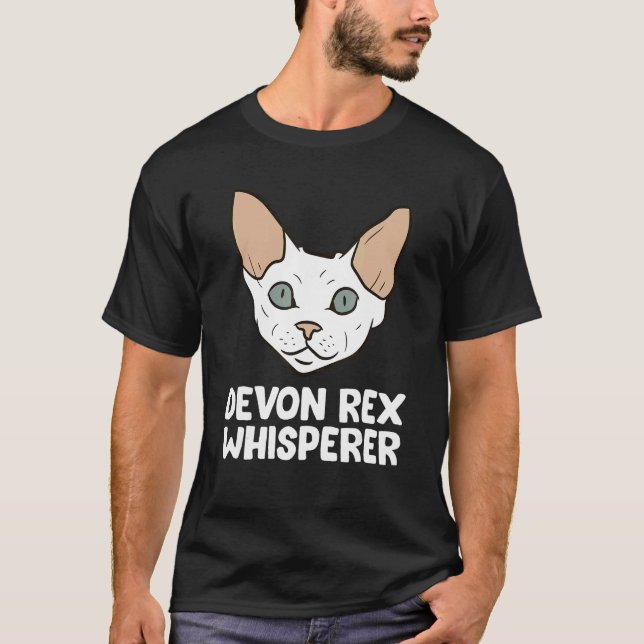 Devon Rex viskare Rolig Devon Rex katt T Shirt (Framsida)