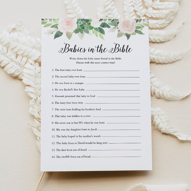 DEVON Spädbarn i bibelskuret spelkort Inbjudningar (Skapare uppladdad)