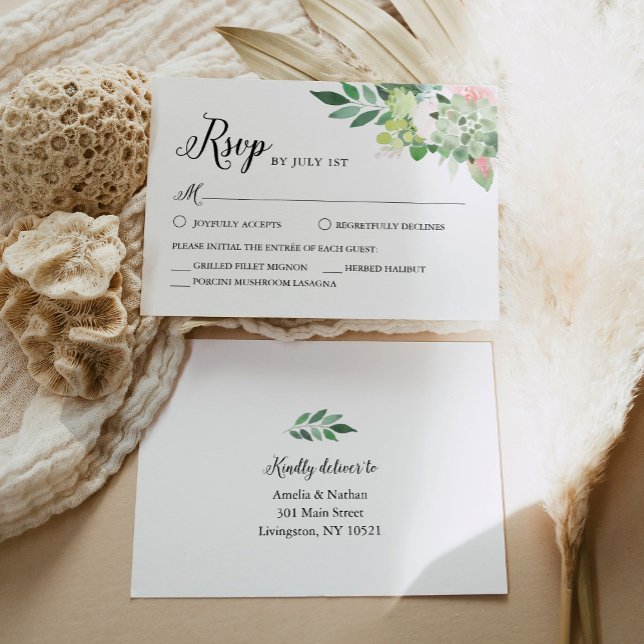 DEVON Sukkulent Grönska Svarskort Inbjudningar (Skapare uppladdad)