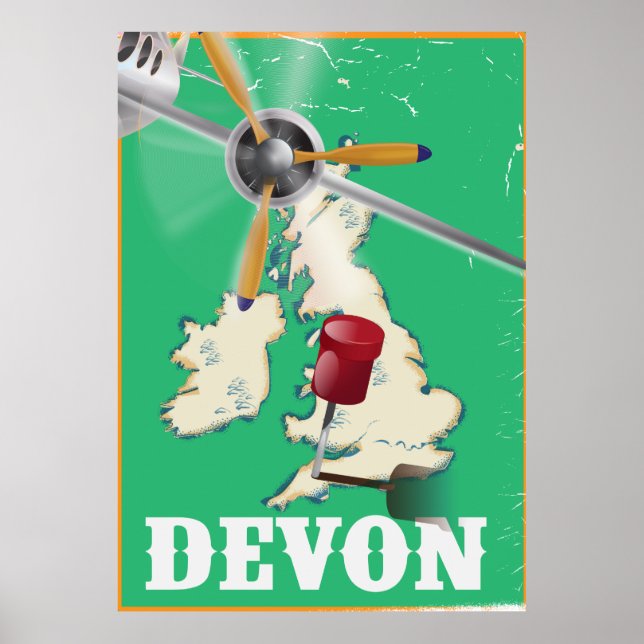 Devon vintage reseaffisch poster (Framsidan)